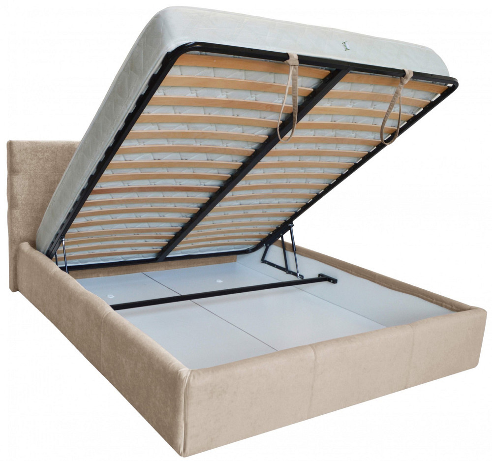 Кровать Manchester Comfort 120 х 200 см Мисти Milk A1 С подъемным механизмом и нишей для белья Бежевый Днепр - изображение 10
