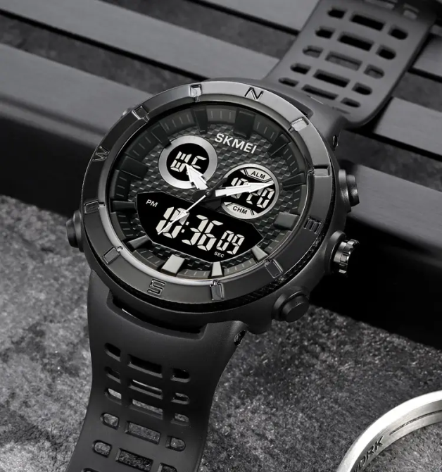 Годинник чоловічий наручний спортивний Skmei 2014 (Чорний з чорним) Київ - фото 9