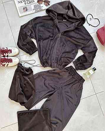 Жіночий теплий повсякденний велюровий костюм, спорт велюр Шоколад, 48/52 Одеса