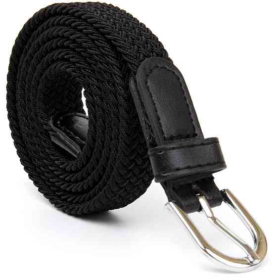 Текстильный тонкий женский ремень классика Vintage 20544 Черный Киев