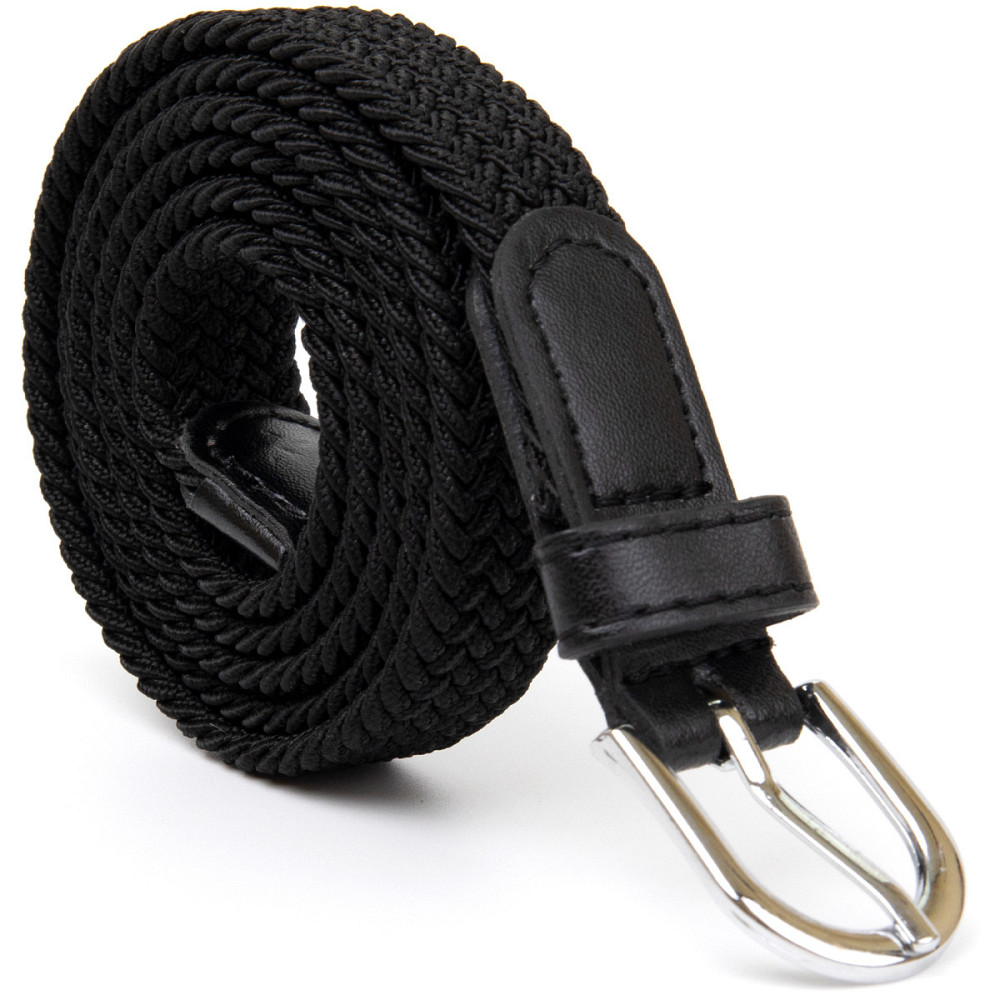 Текстильный тонкий женский ремень классика Vintage 20544 Черный Киев - изображение 2