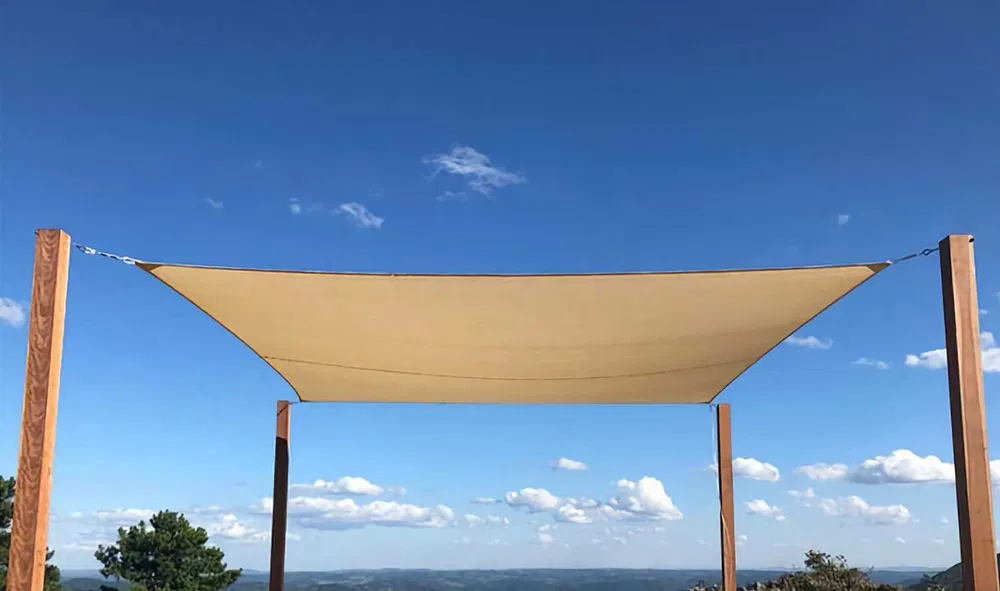 Тент навіс затінюючий прямокутний 2х4м сітка (Бежевий) Вінниця - фото 6