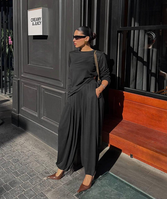 Жіночий стильний повсякденний костюм із натуральної віскози з плечиками турецька віскоза Одеса - фото 5