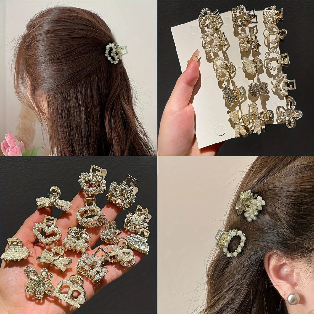 Набор заколок для волос 15 шт. комплект крабиков для малого бокового или заднего закалывания волос Каменец-Подольский - изображение 5