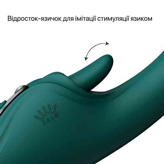 Смарт-вибратор Zalo Ares Turquoise Green, подогрев, 3 мотора, язычок для клитора, стимуляция точки G Sex Aura Киев
