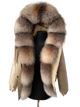 Бомбер женский с мехом блюфрост Бежевый 52 Харьков