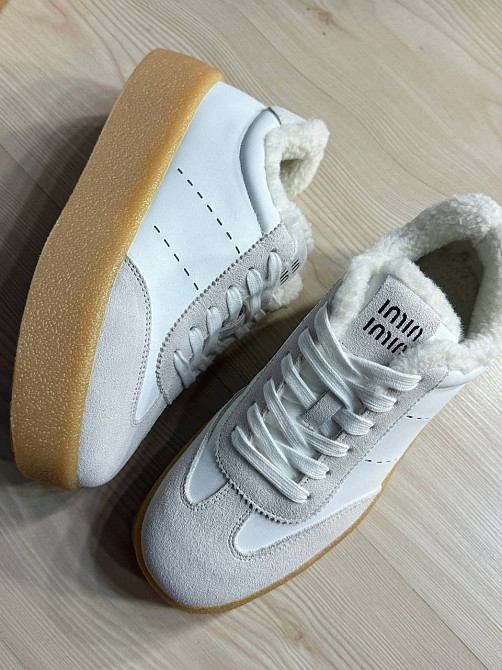 Кеди жіночі Hengji 632-23 утеплені шкіряні з замшею на хутрі білі, 37, 23,5 см Київ - фото 7