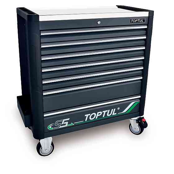 Тележка с инструментом (BUMPER SERIES) 7 секций 413ед. серый TOPTUL GE-41330 Одесса