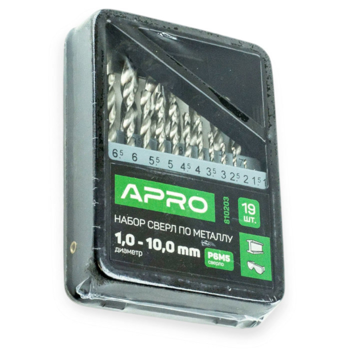 Набір свердел по металу Р6М5 19шт (1,0-10,0 мм) метал. футляр Мукачево - фото 1