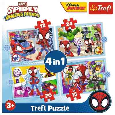 Пазл Trefl Spiderman Команда Спайда 4 in 1 (12, 15, 20, 24) элемента (5900511346114) Винница