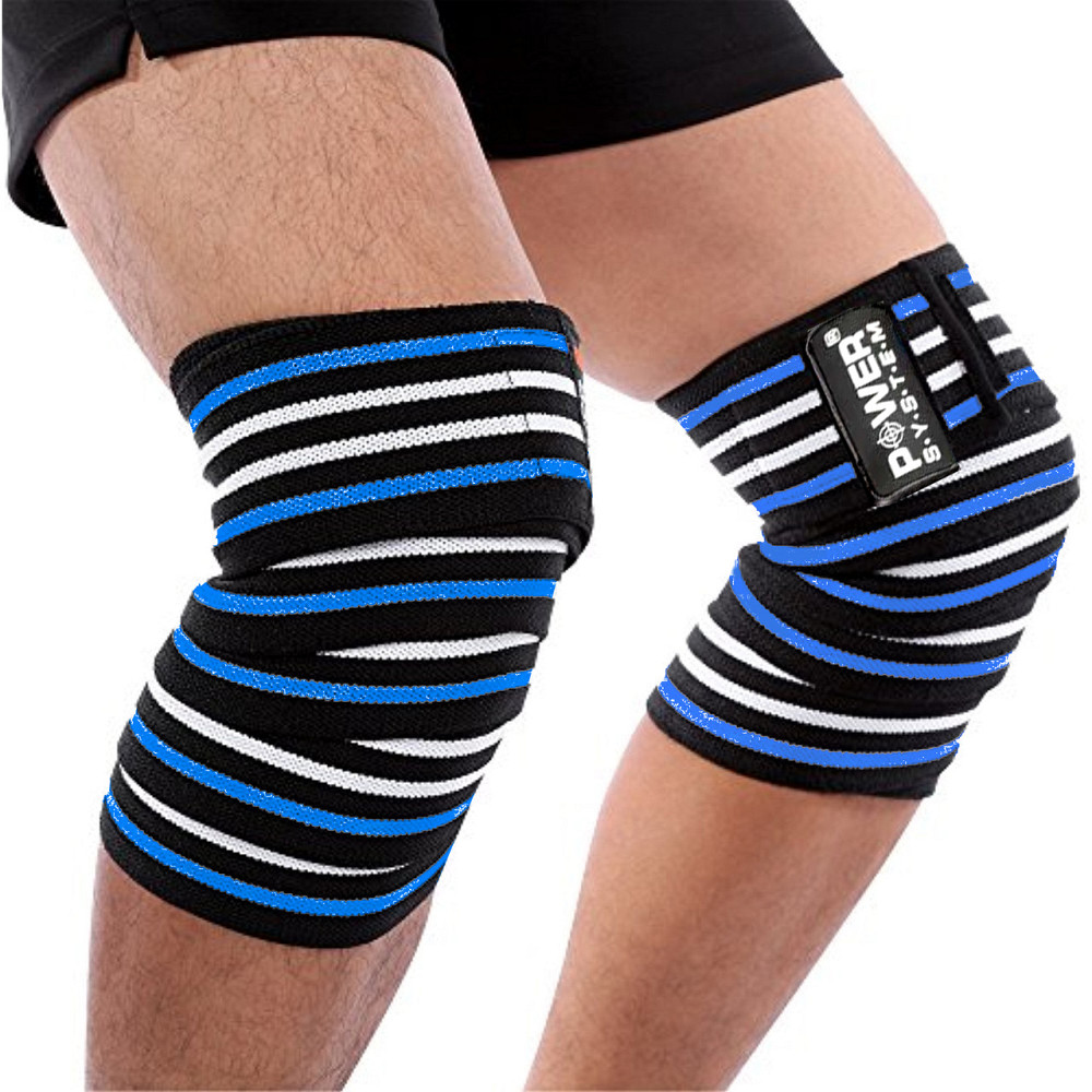 Бинти на коліна Power System PS-3700 Knee Wraps Blue/Black (пара) Киев - изображение 3