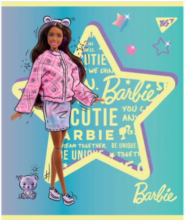 Зошит для записів А5/18 кл. "YES" "Barbie" мат. ВДЛ+глітер 766813, шт Київ