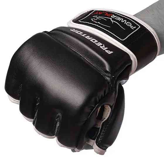 Рукавиці для MMA PowerPlay 3056 Чорні XL Каменское