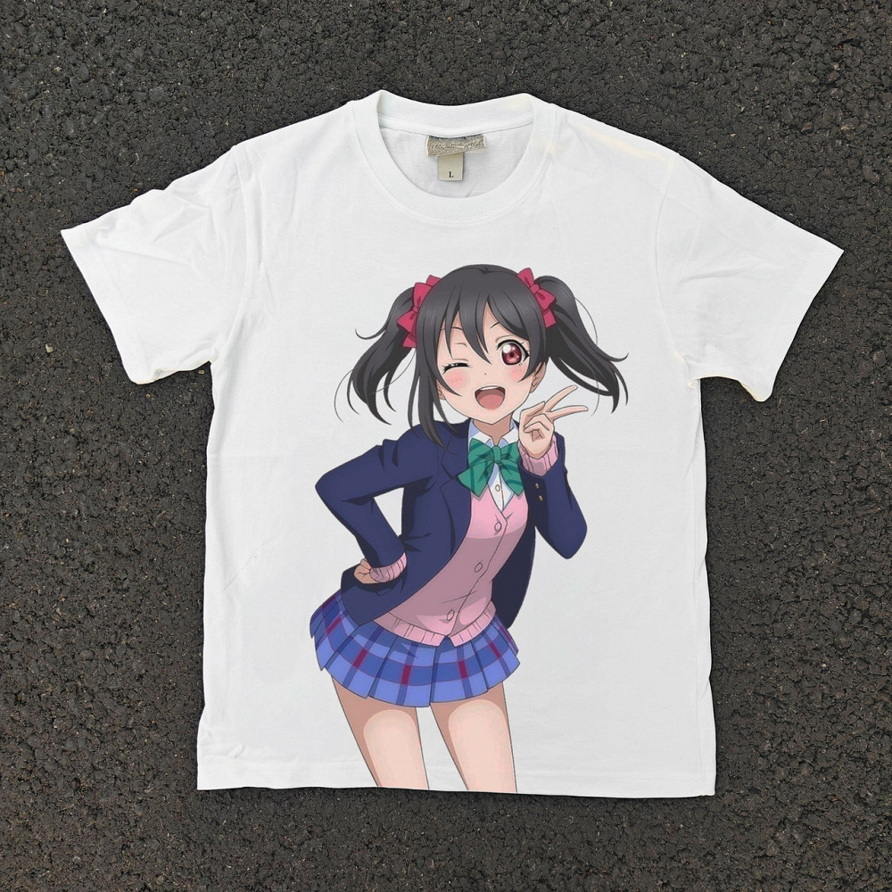 Футболка чоловіча з принтом аніме Аніме Лове Ліве Скхоол оверсайз (S/M/L) Черний Дніпро - фото 3