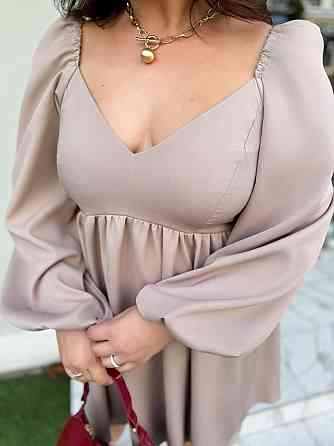 Женское романтическое платье батал с декольте плотная костюмка Мокко, 58/60 Одесса