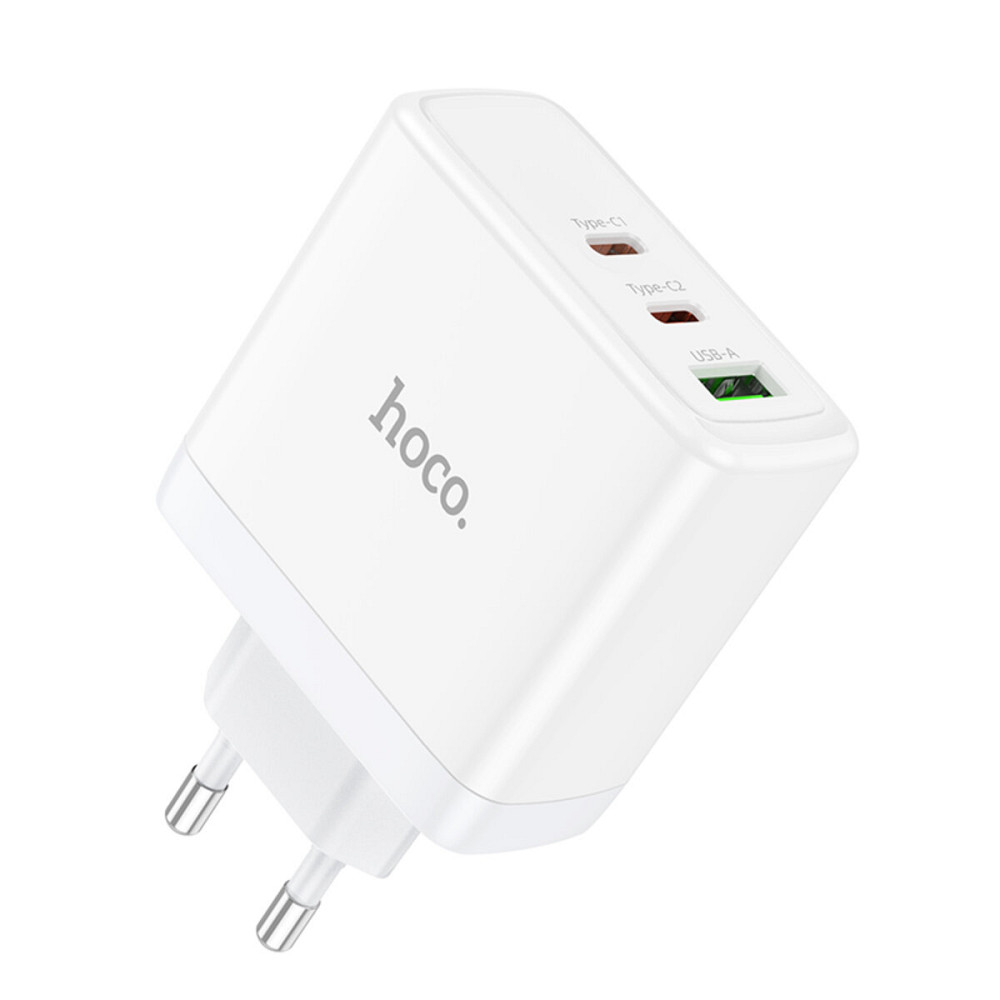 Мережевий зарядний пристрій HOCO N30 Glory PD65W three-port(2C1A) fast charger White Киев - изображение 4