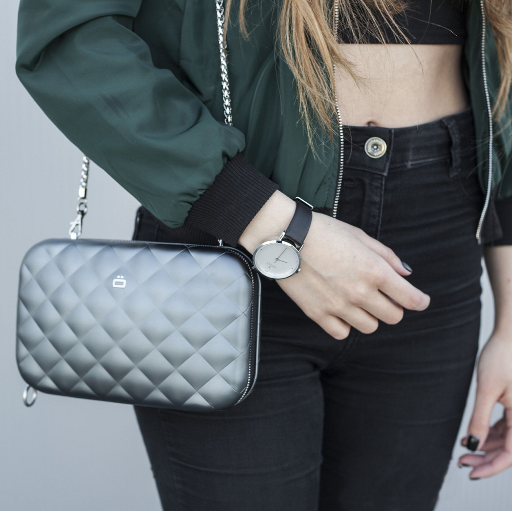 Клатч-сумка на молнии Ogon Quilted ledy bag (20.5 х 12.5 см) Платиновый Киев - изображение 7
