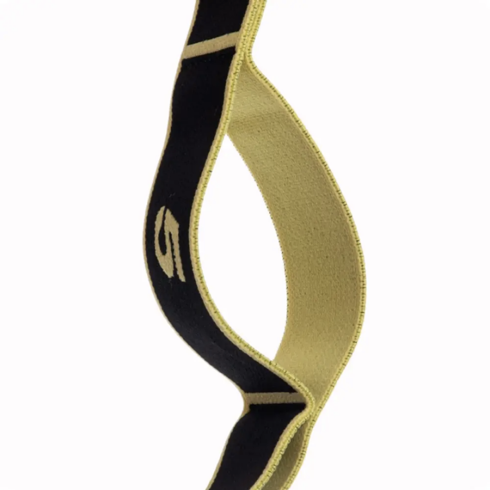 Резинка для фітнесу з петлями Queenfit 86,5 х 4см чорно-жовта Киев - изображение 7