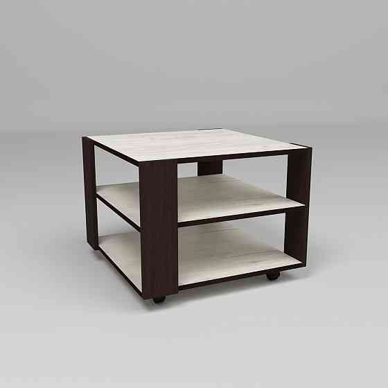 Стол журнальный Квант №4, Дуб Крафт Белый/Венге Магия, 600/600/450 Львов