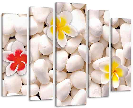 Модульна картина у вітальню / спальню Квіти на камінні Art-415_5 ( 80х118см ) Київ