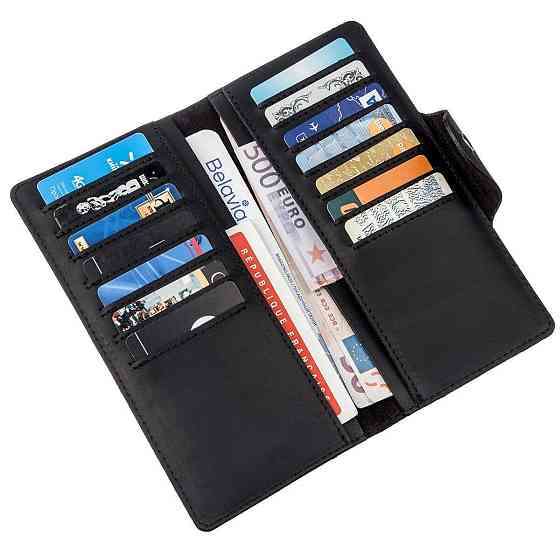 Гаманець чоловічий з вінтажної шкіри Чорний (SHVIGEL) Київ