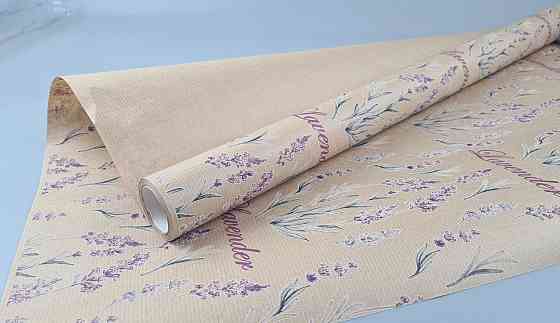 Рулон 8 м бумага подарочная с печатью (38) для цветов (h680) Крафт №7 (1 шт) Харьков