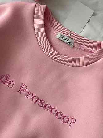 Жіночий стильний оверсайз світшот з написом «A De Prosecco?» турецька трьохнитка піньє Одеса