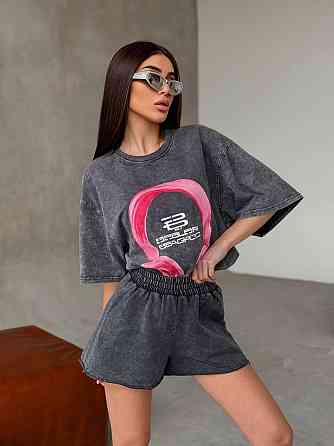 Женская стильная оверсайз футболка в технике тай-дай с накатом трикотаж - 100% хлопок Одесса