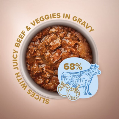 Влажный корм для собак Club 4 Paws Selection Плюс Кусочки с говядиной и овощами в соусе 85 г (4820215368063) Винница - изображение 2