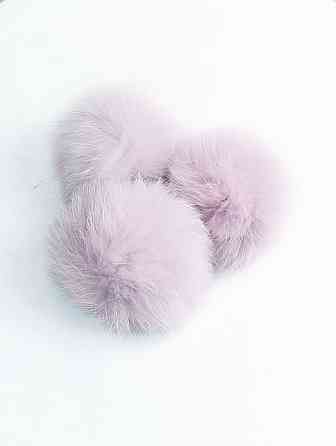 Помпони на дитячу шапку з натурального хутра кролика 7-8 см Бузковий Харків