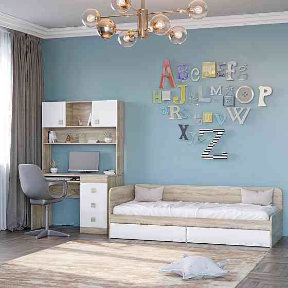 Спальня Детская Эверест Соната Комплект 9 (модульная - 3 элемента) дуб сонома + белый (DTM-2594) Днепр