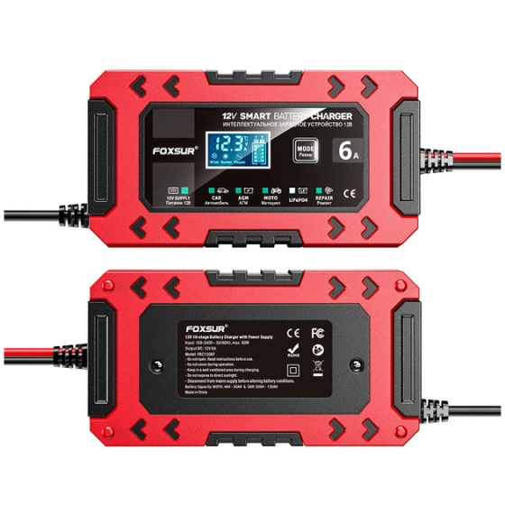 Зарядний пристрій Foxsur 12 V 6 A FBC1206F Червоний Вінниця