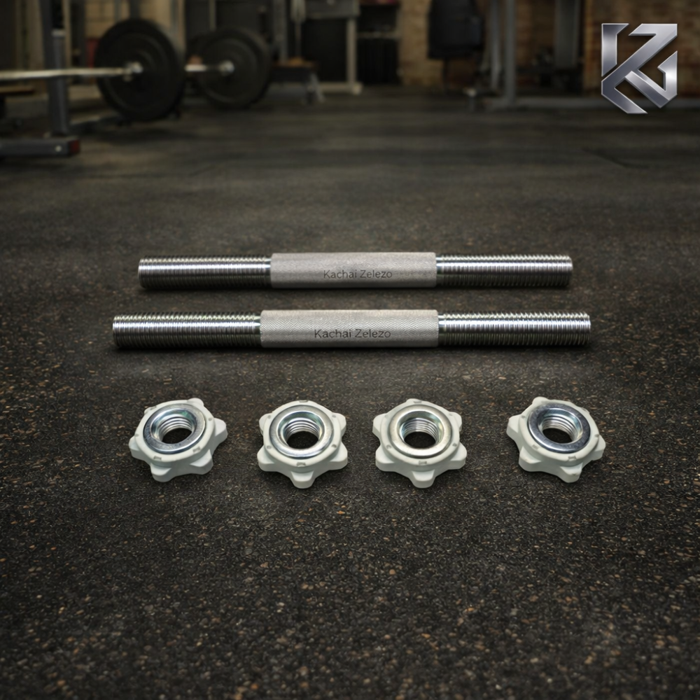 Грифы гантельные по 35 см с диаметром 25 мм 2 шт Kachai Zelezo Iron Pro Киев - изображение 2