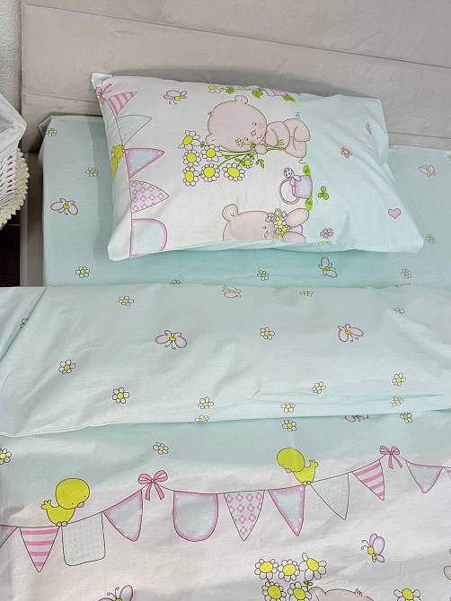 Ecotton Дитячий комплект постільної білизни Ecotton 110х140 см блакитний Ведмедик Коломия - фото 4