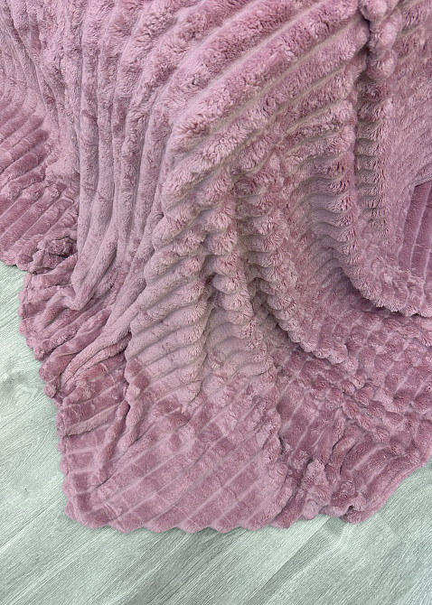 Плед-покривало смужка Шарпей 210х220 см (+-10см) Ліловий (87-198) Київ - фото 8