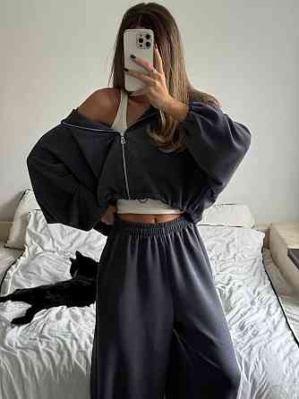 Жіночий трендовий костюм з турецького трикотажу oysho Графіт Одеса