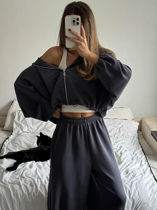 Жіночий трендовий костюм з турецького трикотажу oysho Графіт Одеса - фото 5