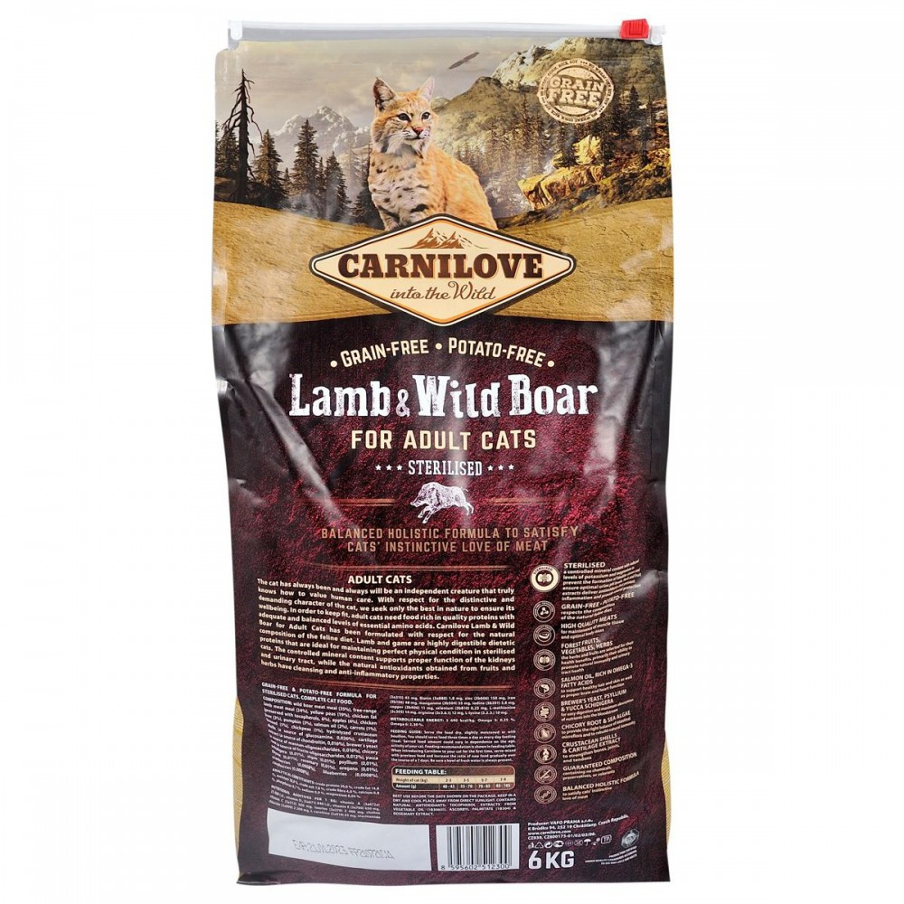 Сухий корм Carnilove Cat Sterilised для стерилізованих котів, ягня та кабан, 6 кг Вінниця - фото 2