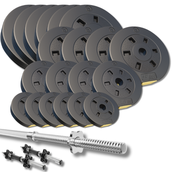 Набір зі штангою та гантелями Besport PowerPro 112кг (гриф 218см) Київ