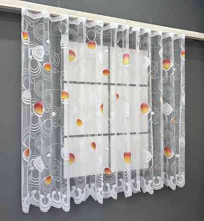 Тюль жакард VR-Textil № 1883т Арка на кухню колір білий 500х150 см (53-0085) Київ
