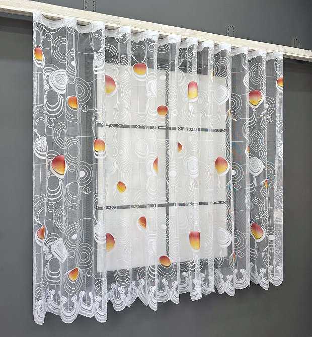 Тюль жаккард VR-Textil № 1883т Арка на кухню цвет белый 500х150 см (53-0085) Киев - изображение 1