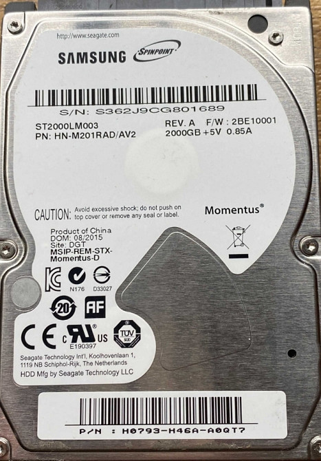 Samsung 2 Tb 2000 gb гигабайт жесткий диск 2.5 ST2000LM003 новый. Киев - изображение 6