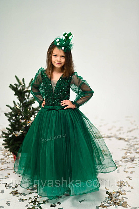 Зелене пишне плаття з рукавами Кривий Ріг - фото 2