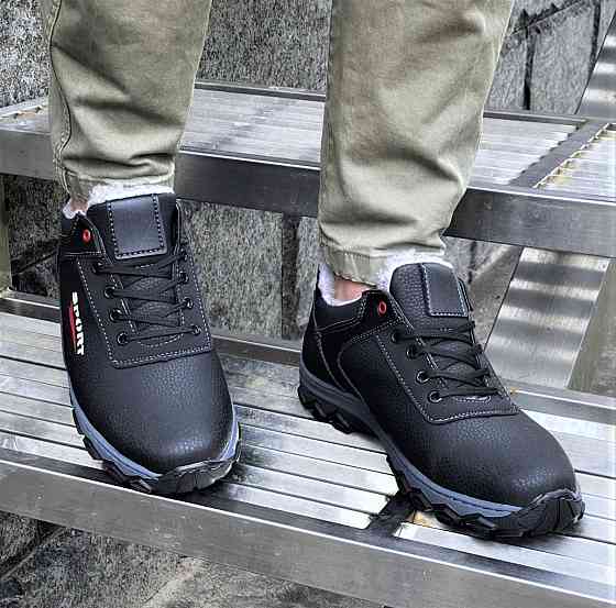 Кросівки ЗИМНІ На Хутрі Чорні Туфлі (розміри: 41,42,43,44) Дніпро