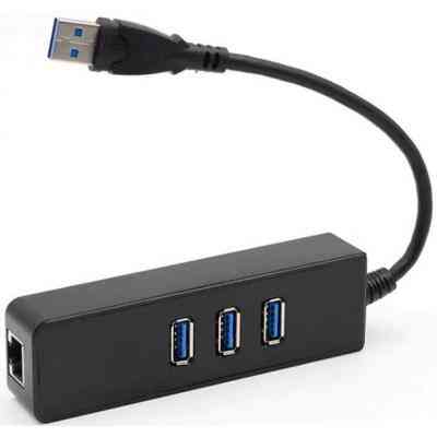 Концентратор Dynamode USB 3.0 Type-A - RJ45 Gigabit Lan, 3*USB 3.0 (USB3.0-Type-A-RJ45-HUB3) Вінниця