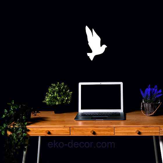 Декоративное настенное Панно «Птичка» Декор на стену(цена за 1шт) 20*12 см, Белый Киев