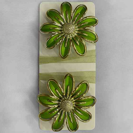 Магніти для штор і гардин Грейс набір 2 шт Зелений з золотистим (81-149) Київ