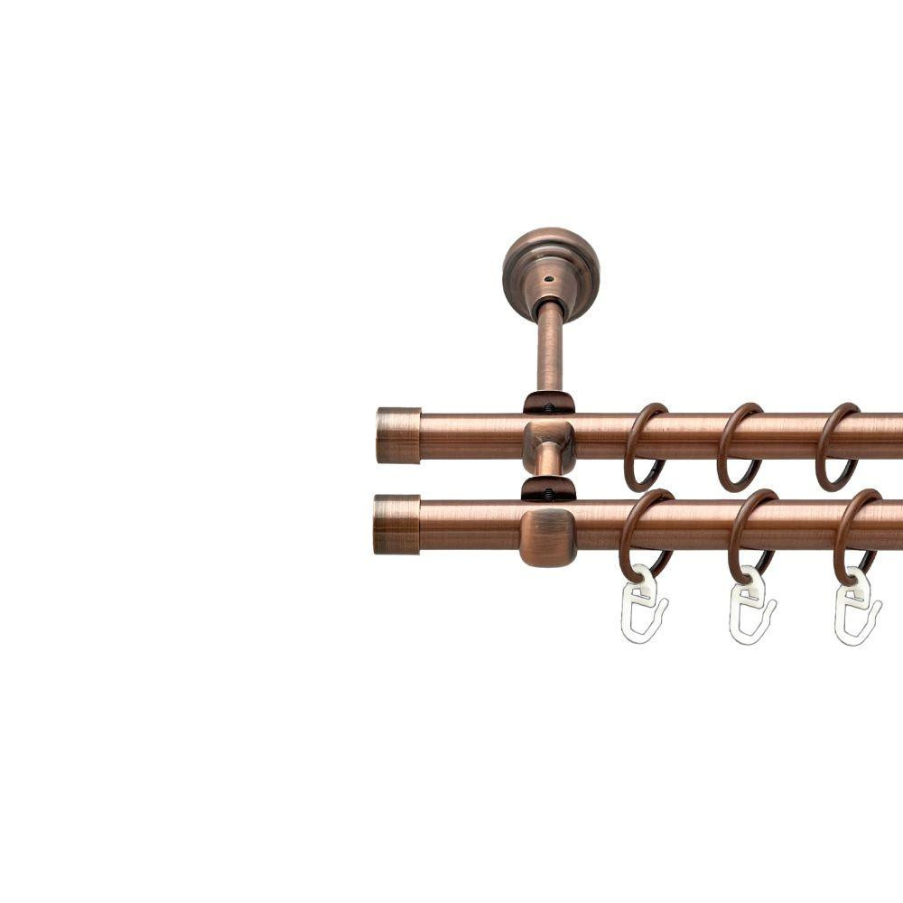 Карниз Orvit Заглушка металевий дворядний відкритий гладка труба кільце металеве Мідь 16\16 мм 160 см (00-00020611) Львів - фото 1