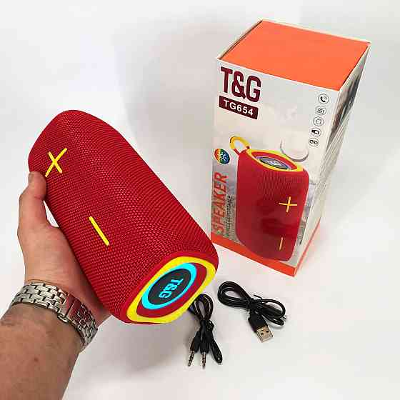 Беспроводная портативная колонка с ремешком TG654, Bluetooth колонка с разноцветной подсветкой IE-64 Львов