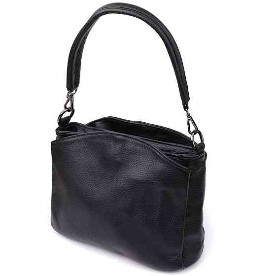 Сумка на плече з натуральної шкіри Vintage 23007 Чорний Київ